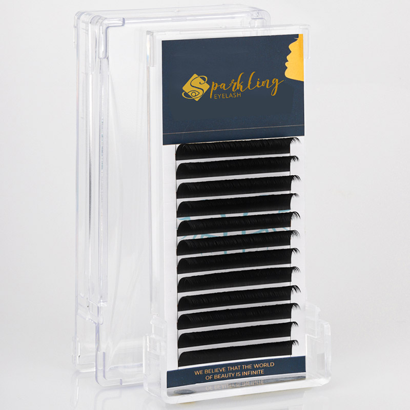 12 Strip na Easy Fan Volume Lash Extension 0.07 D Curl Korean PBT Lashes