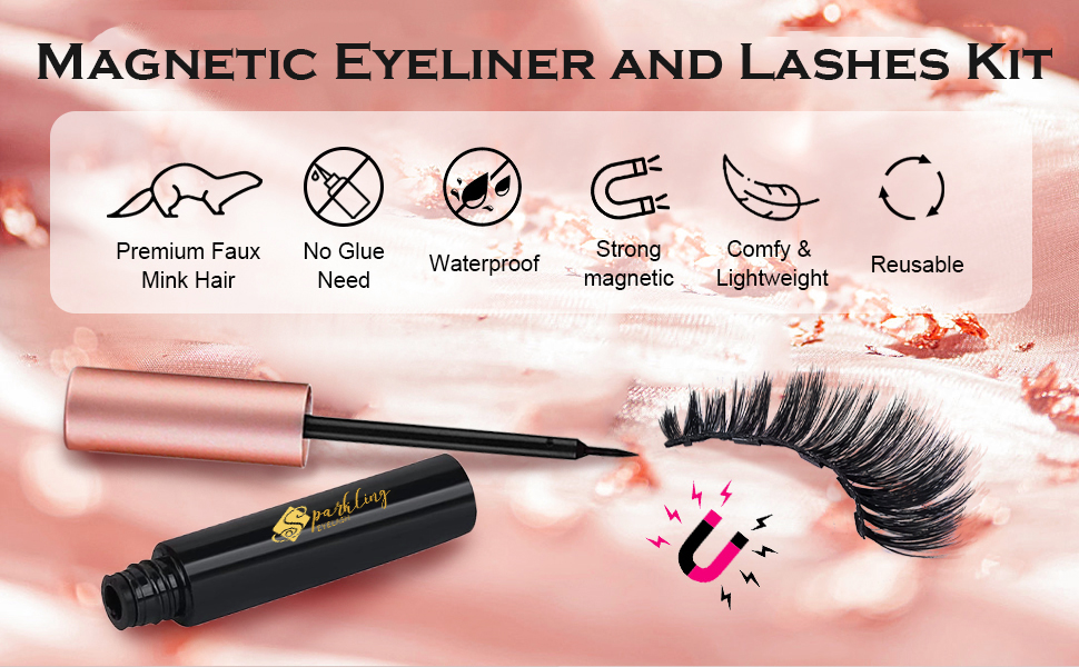 Yakapin ang iyong magandang sarili gamit ang 5D Faux Mink Lashes at Magnetic Eyelashes na may Eyeliner