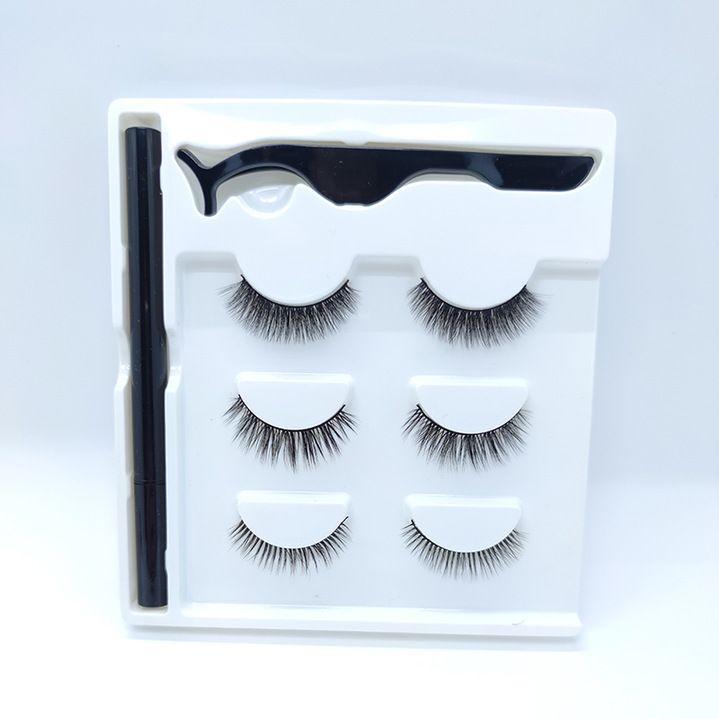 3D False Eyelash Kit at Lash Glue Pen na walang Magnetic