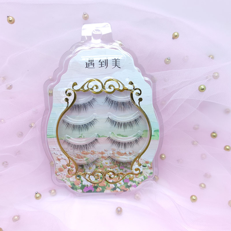 3D Faux Mink Lashes 4 Pares clear band volume synthetic lashes