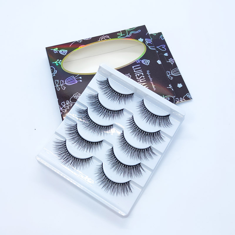5 Pares 3D Faux Mink Eyelashes Handmade Dami Malambot Dramatic Eyelashes